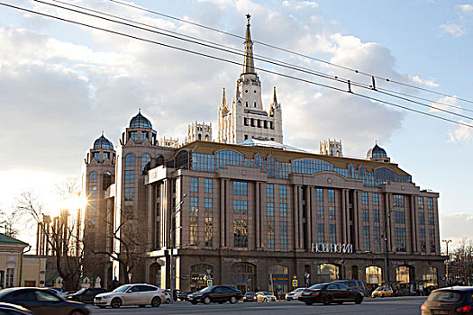 古建筑,街景,中心,莫斯科,夜光,俄罗斯
