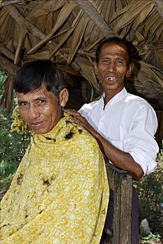 缅甸,美发师,剪发,蒲甘,东南亚