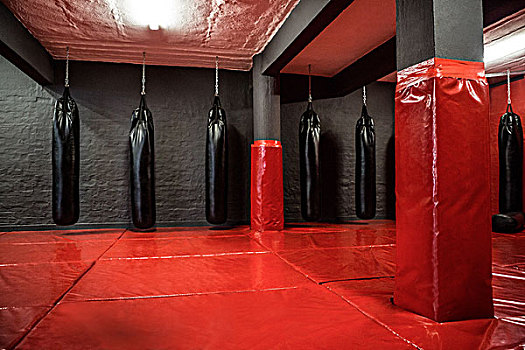 红色,拳击,区域,吊袋,健身房