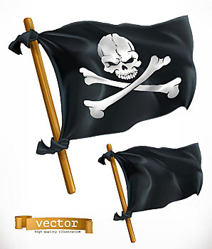 海盗,黑色,旗帜,海盗旗,矢量,象征