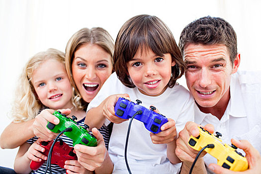生机,家庭,玩,电子游戏
