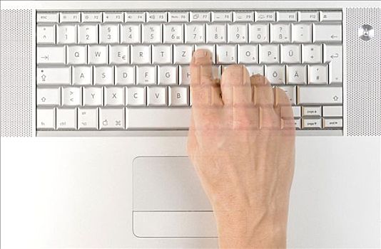苹果,苹果笔记本,键盘,手,打字