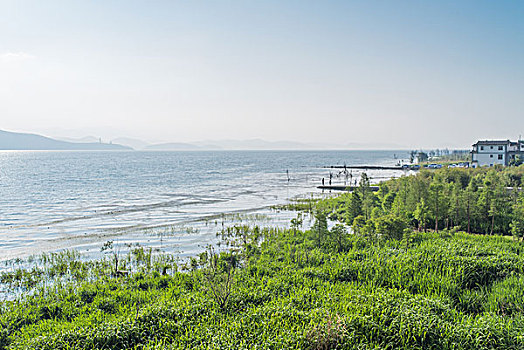 大理才村洱海风光