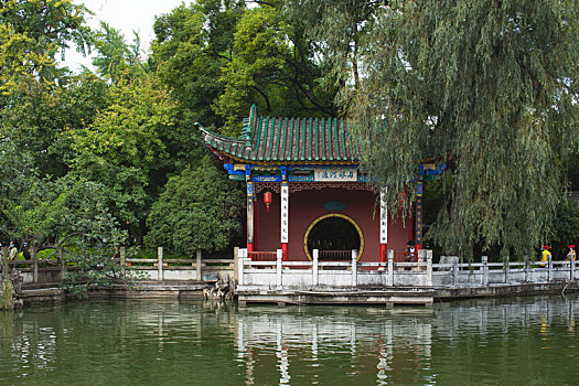 昆明翠湖公园莲华禅院自然景观