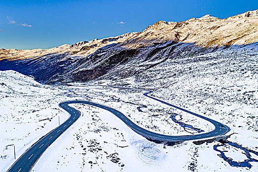 道路,冬天,航拍,瑞士,欧洲
