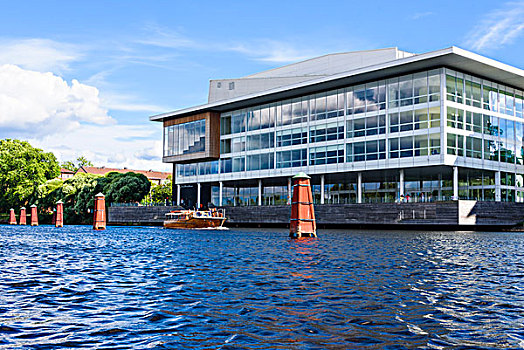 船,水上,现代建筑,背景