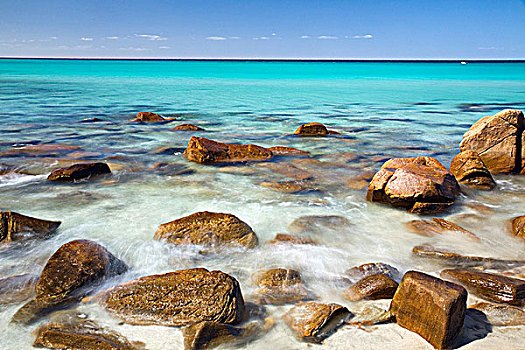 澳大利亚,西澳大利亚,湾,清晰,水,海滩