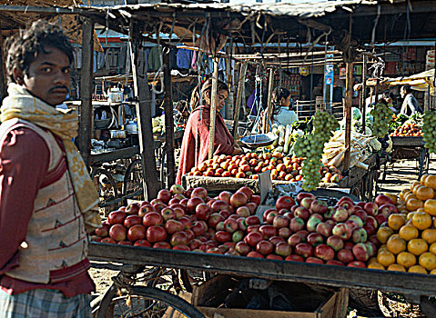 水果,市场,加德满都,尼泊尔