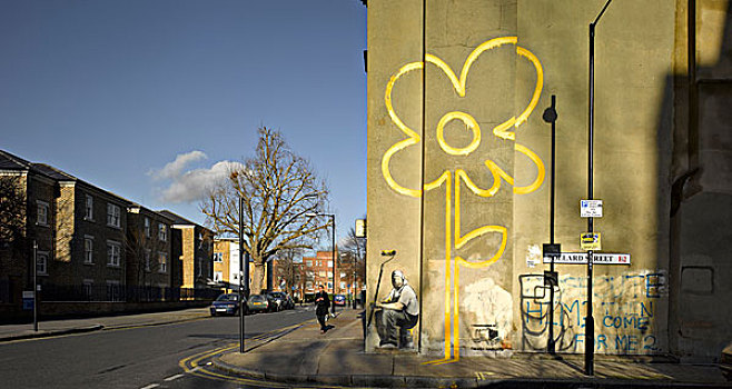 壁画,街道,伦敦