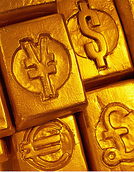 特写,金条,国际货币,象征