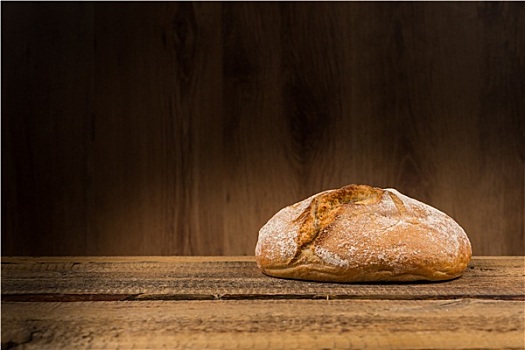 白面包,上方,木质背景