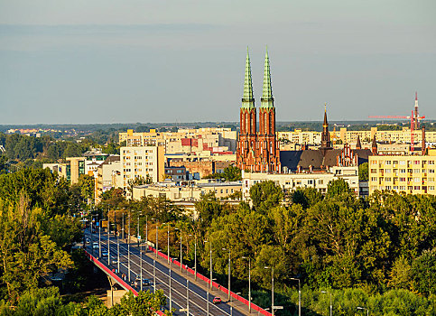 风景,地区,大教堂,华沙,波兰,欧洲