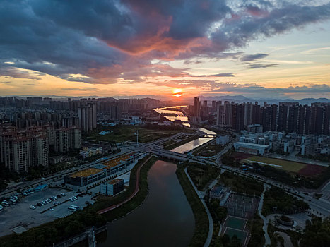 广东惠州市鹿江沥航拍风光