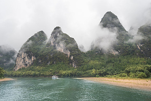 烟雨,中的,中国,桂林,漓江山水,风光