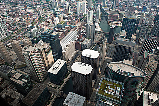 航拍,摩天大楼,芝加哥,伊利诺斯,美国