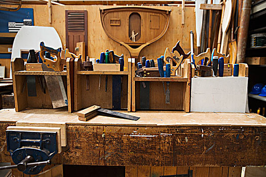 工作台,工作间,选择,手工工具,木工制品