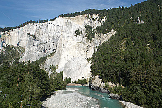 莱茵河,峡谷,瑞士,欧洲