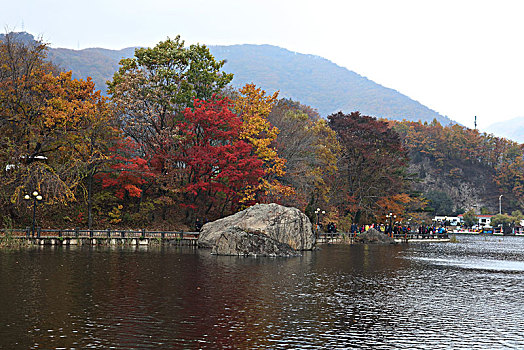 关门山,大石湖,秋天,红叶,晚秋,枫叶,绚丽,五彩缤纷,自然,颜色