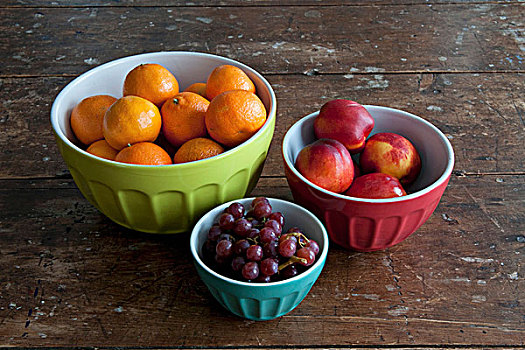 柑桔,油桃,葡萄,陶瓷,碗