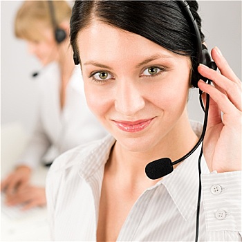 客户服务,女人,呼叫中心,电话耳机