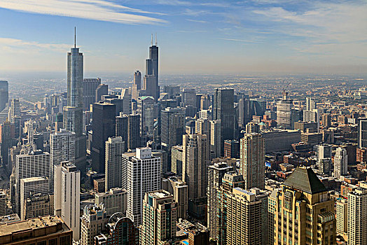 天际线,摩天大楼,风景,中心,芝加哥,伊利诺斯,美国,北美