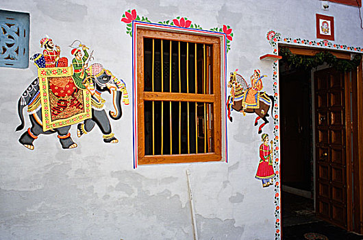 房子,装饰,婚礼,乌代浦尔,拉贾斯坦邦,印度,亚洲