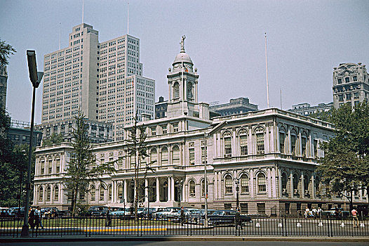 市政厅,纽约,美国,七月,建筑,政府,历史