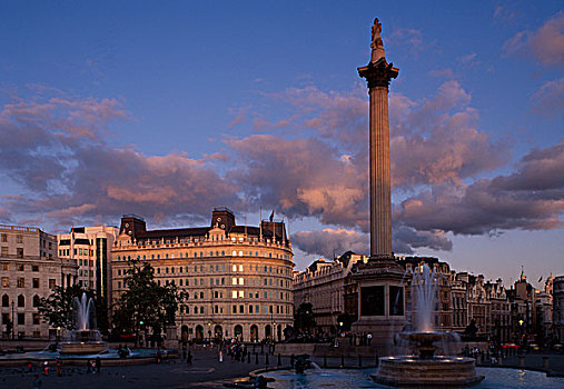 特拉法尔加广场,柱子,黎明,伦敦