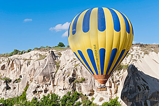 热气球,上方,格雷梅山谷,卡帕多西亚,土耳其,亚洲