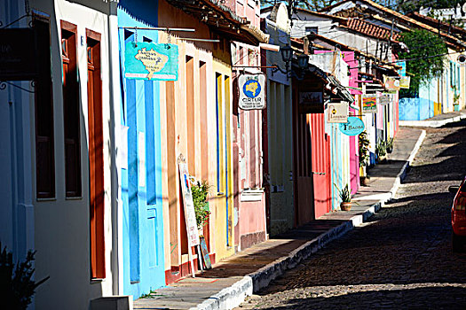 街道,彩色,建筑,巴伊亚,东北方,海岸,巴西,南美
