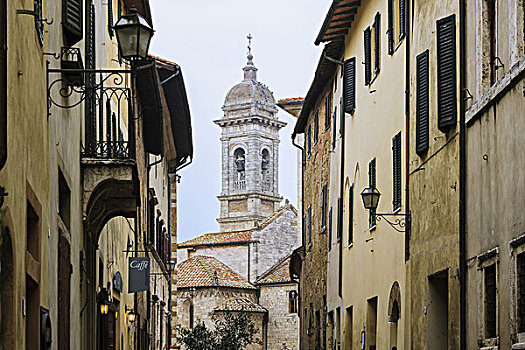 建筑,钟楼,圣奎里克,托斯卡纳,意大利