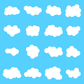 云,矢量,象征,白色,蓝色背景,背景