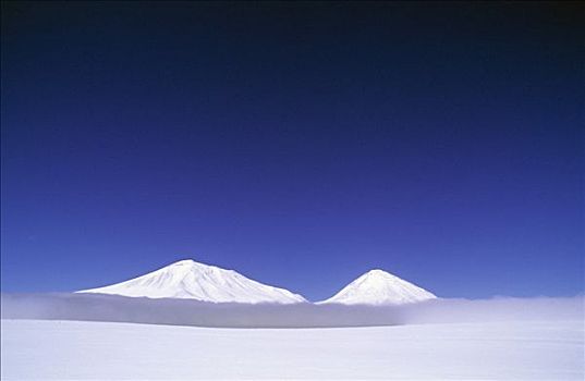 火山,高处,云,上方,泻湖,波托西地区,玻利维亚