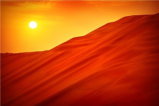 沙漠,日落,风景