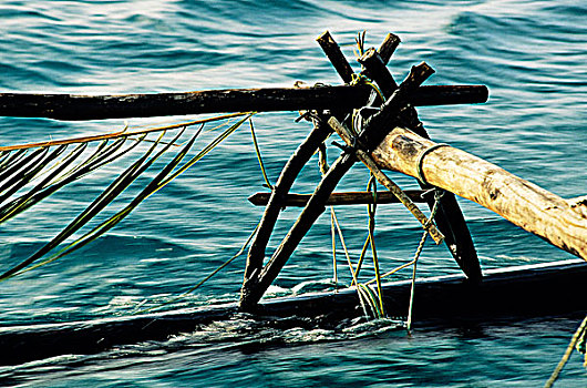 新加勒多尼亚,松树岛,独木舟,特写