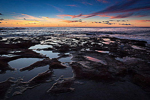 红色,悬崖,日落,卡尔巴里,西澳大利亚州,澳大利亚