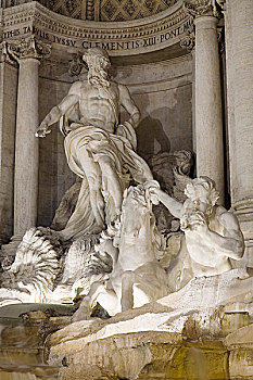 特写,中心,雕塑,喷泉,罗马,意大利