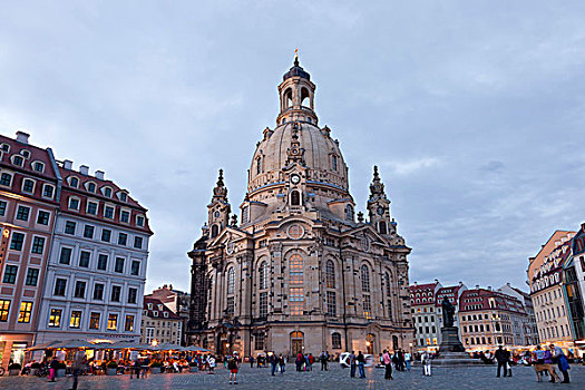 圣母大教堂,圣母教堂,诺伊马克特,德累斯顿,萨克森,德国,欧洲