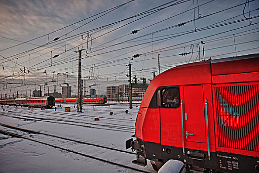 车站,慕尼黑,冬天