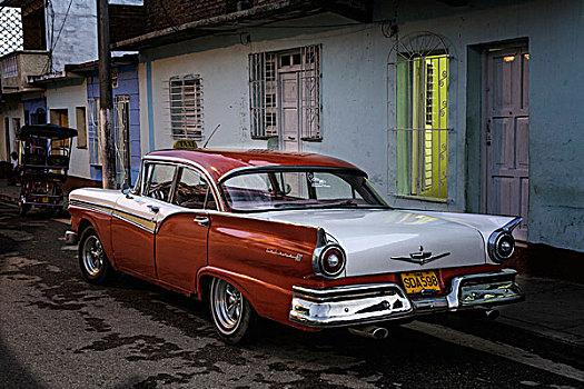 20世纪50年代,福特汽车,彩色,建筑,特立尼达,古巴