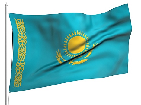 飞,旗帜,哈萨克斯坦,国家