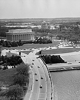 俯拍,纪念,林肯纪念馆,华盛顿特区,美国