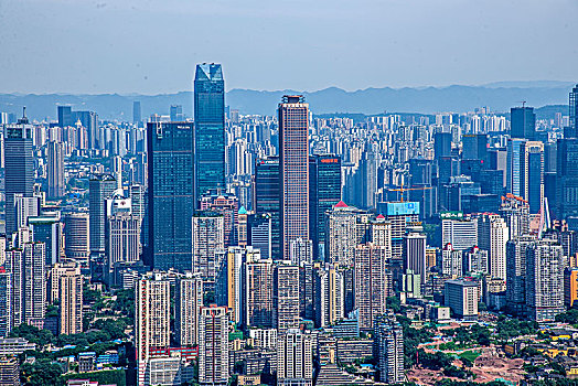 2048年重庆市南岸区南山老君洞道观俯瞰重庆渝中与南岸两区