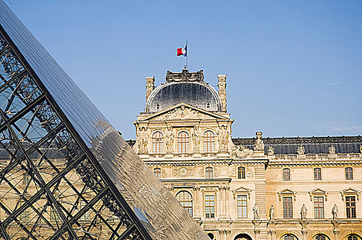 法国,巴黎,金字塔,卢浮宫