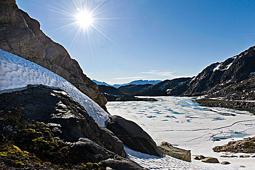 风景,靠近,格陵兰东部,格陵兰