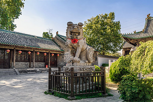 石雕狮子,中国河南省洛阳隋唐大运河博物馆,又洛阳山陕会馆