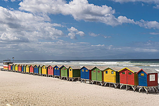 彩色,海滨别墅,阴天,西海角,南非,非洲