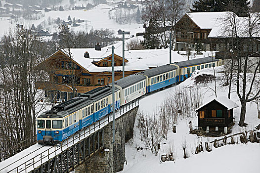 瑞士,伯恩,滑雪,电车,冬天