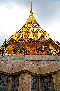 亚洲,曼谷,庙宇,泰国,抽象,十字架,彩色,屋顶,寺院,天空,宗教,图案,雨
