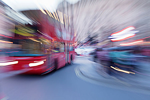 红色,双层巴士,动感,马戏团,车站,伦敦,英格兰,英国,欧洲